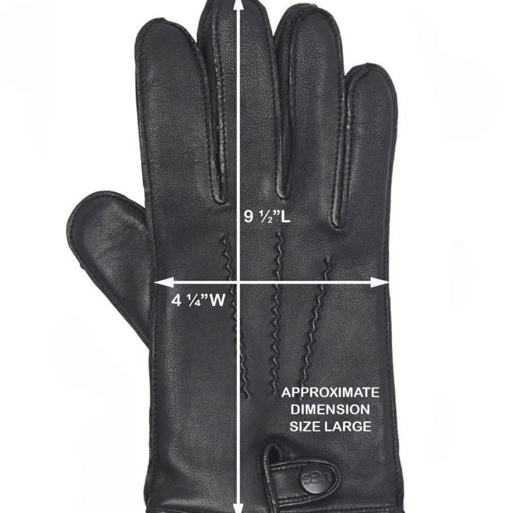 UGG Metisse Tabbed Vent Tech Soft Stretch Leather Gloves, Black, Large, NWT - Picture 3 of 14